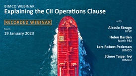 BIMCO recorded webinar "Explaining the CII Operations Clause" from 19 January 2023