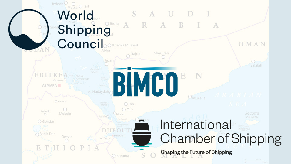 Logos of BIMCO, World Shipping Council and International Chamber of Shipping