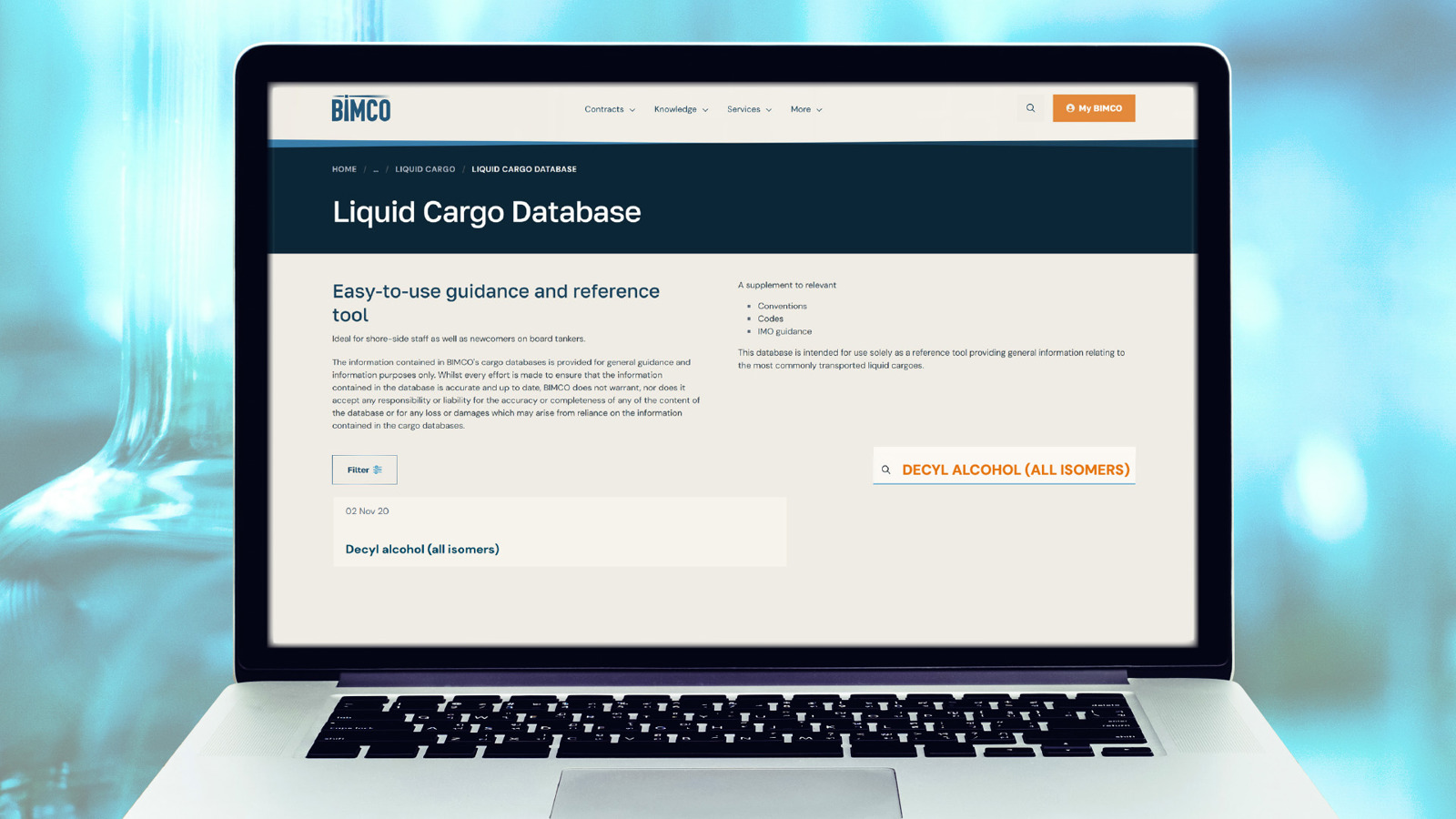 BIMCO Liquid Cargo Database Decyl Alcohol
