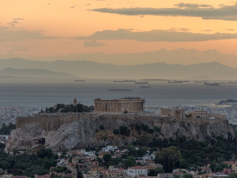 View of the Acropolis in Athens