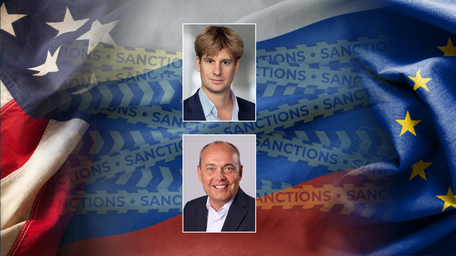 US and EU flags with word 