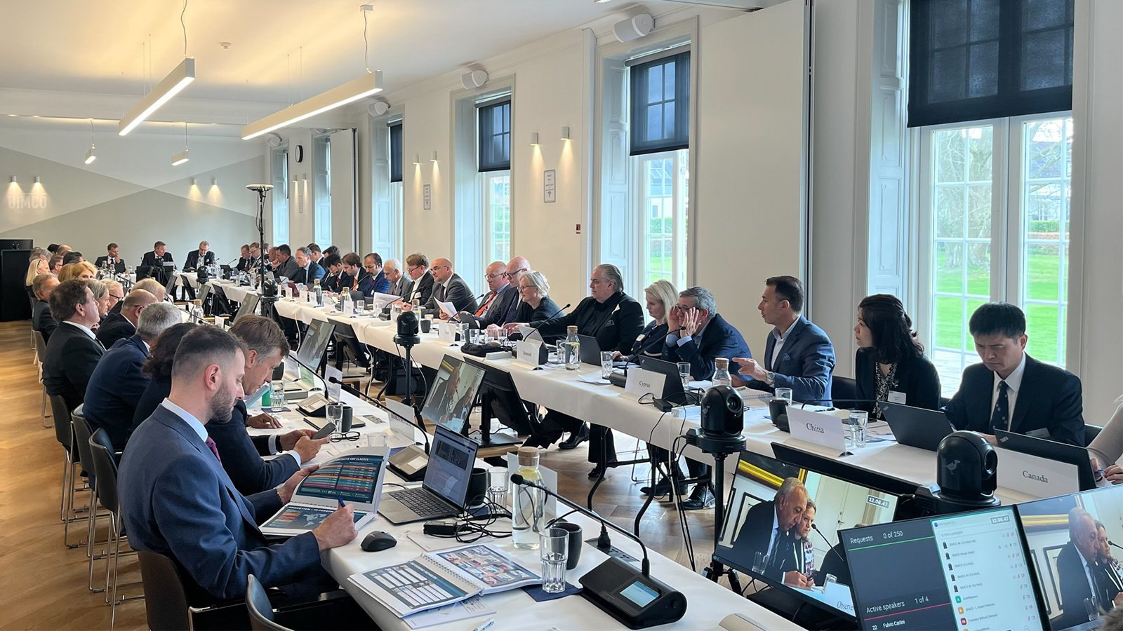 People at a committee meeting in BIMCO House Board Room