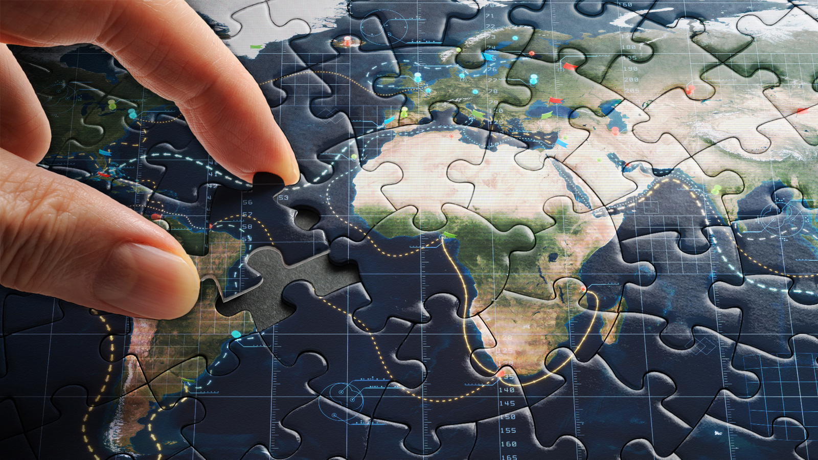 Shipping Routes Map Puzzle