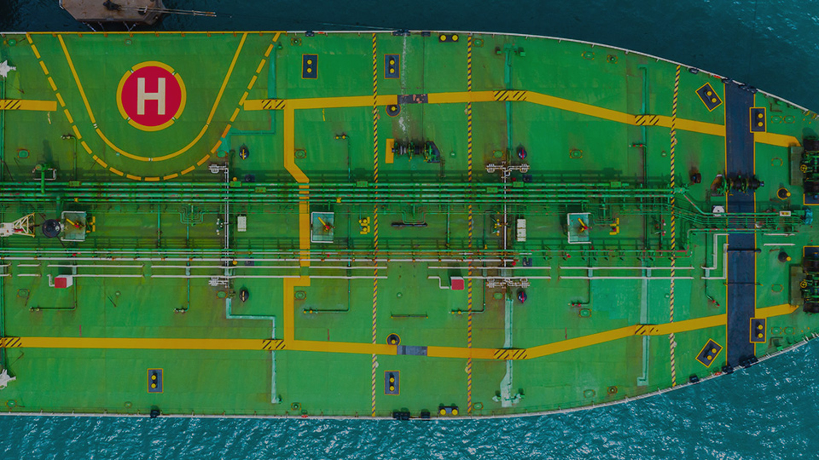 Tank ship aerial view