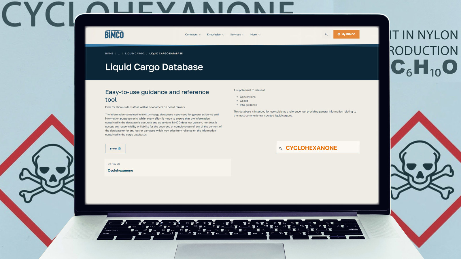 BIMCO Liquid Cargo Database Cyclohexanone