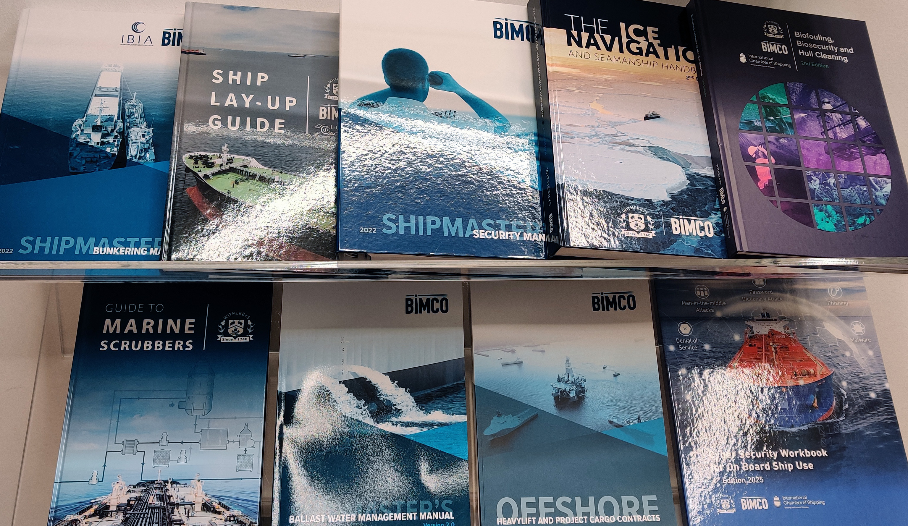 BIMCO books on a presentation display