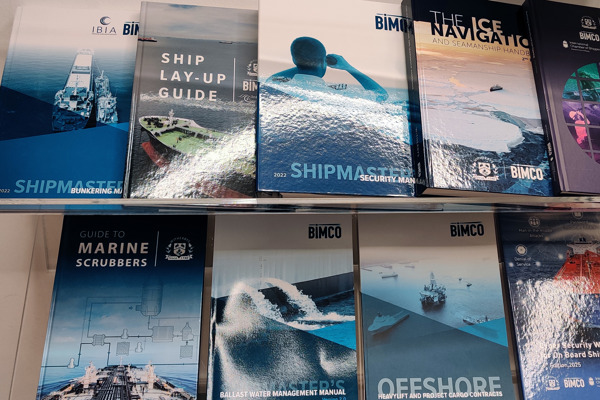 BIMCO books on a presentation display