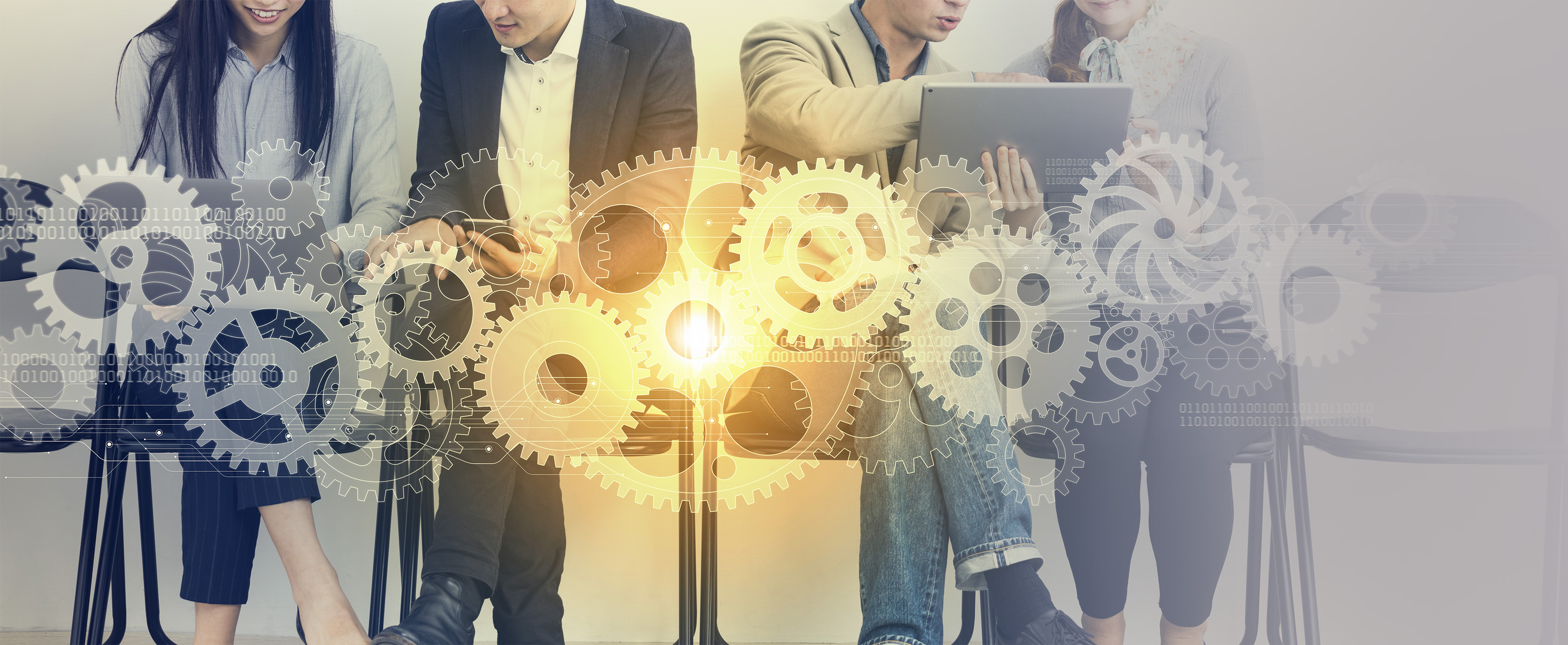 people looking at laptop screens