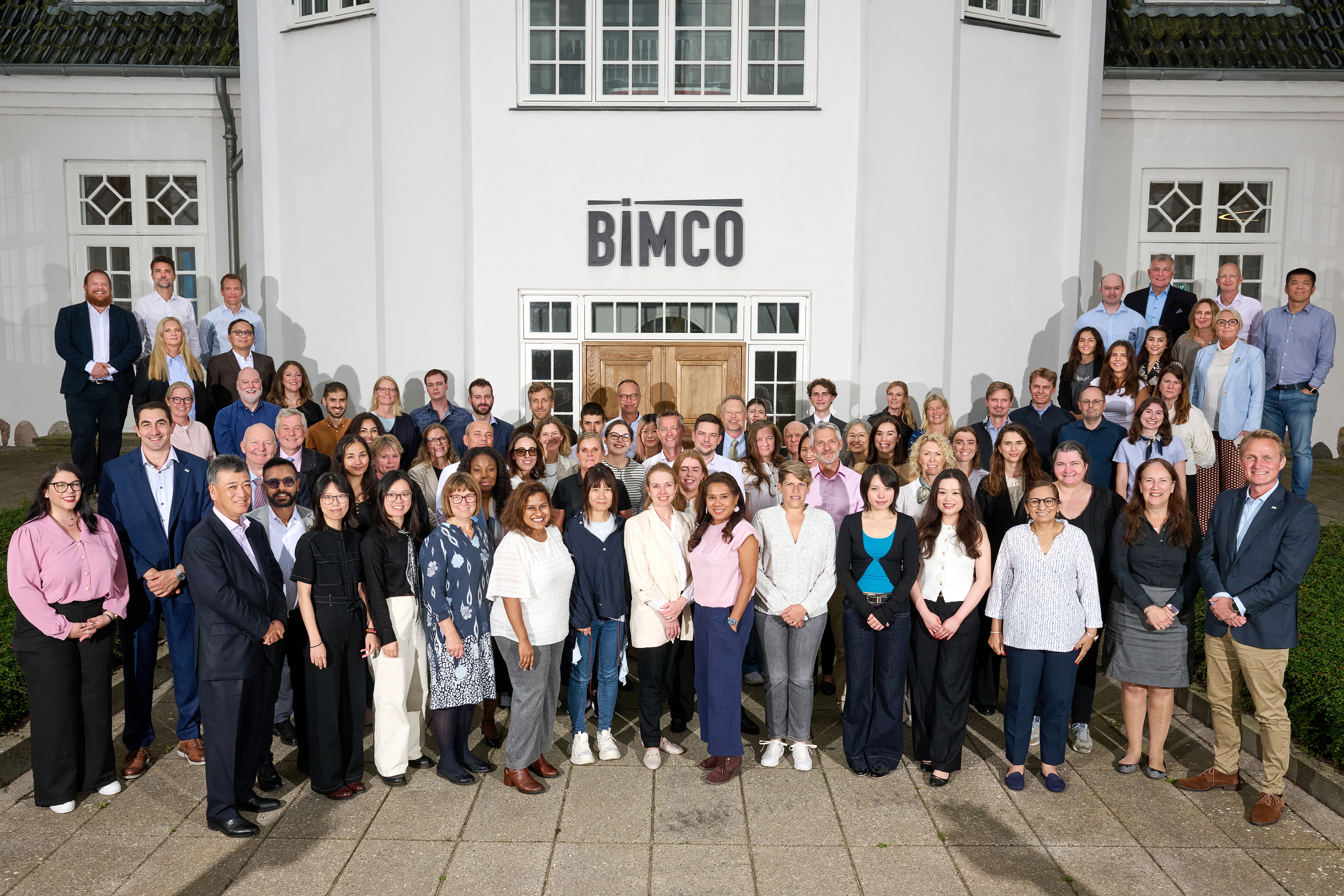 BIMCO staff group photo in front of BIMCO House