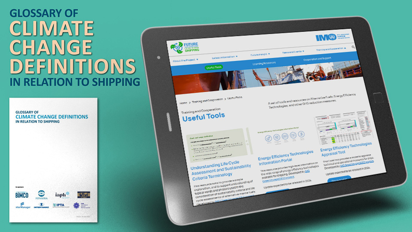 IMO's new future fuels and technology website refers to the Glossary of Climate Change Definitions in relation to shipping