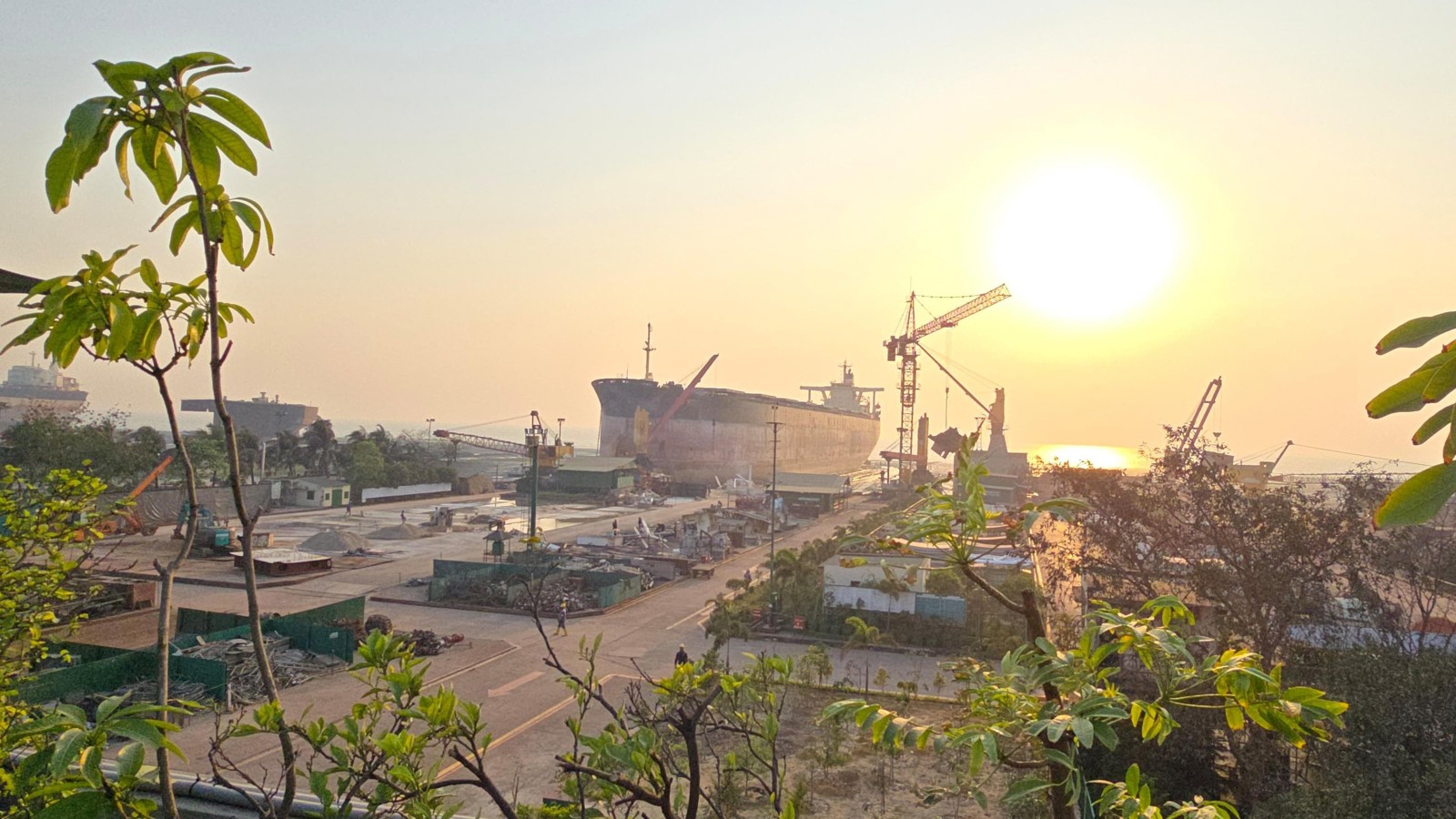 A ship recycling yard
