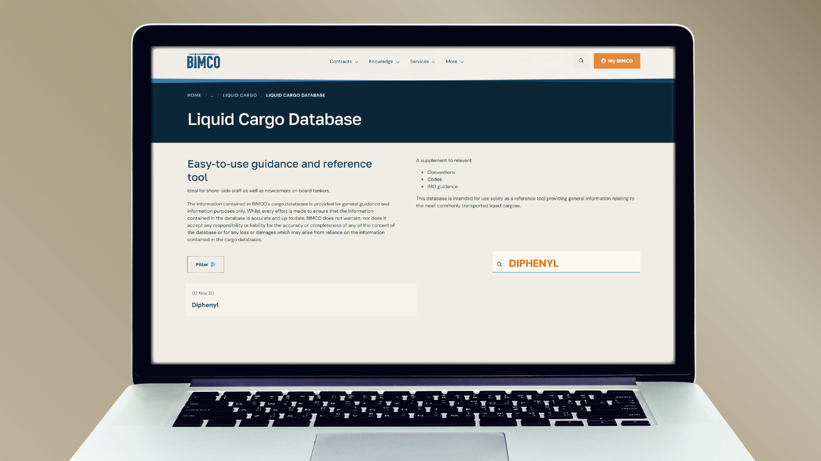 BIMCO Liquid Cargo Database Diphenyl